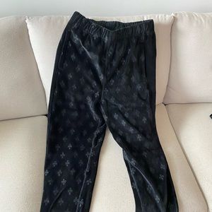 OVO MONOGRAM VELOUR TRACK PANT - BLACK